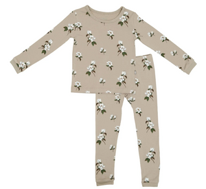 Kyte - Khaki Magnolia Pajama Set