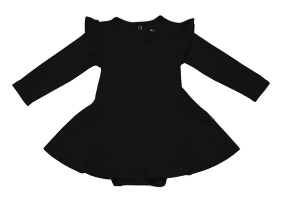 Kyte - Long Sleeve Twirl Bodysuit Dress MIDNIGHT