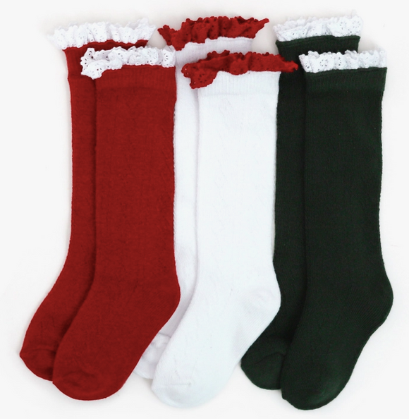 Little Stocking Co - Fancy Christmas Knee High Socks 3-Pack