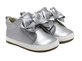 Aria Leather Shoes - Silver