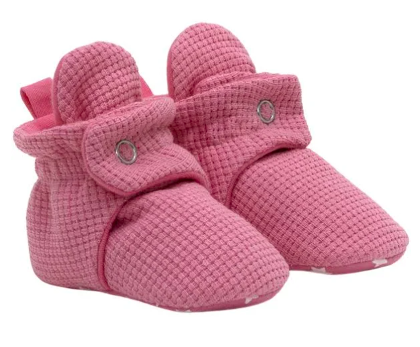 Pink Waffle Snap Booties