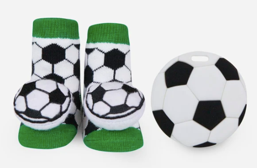 Waddle Soccer Rattle Socks and Teether Set 0-12m