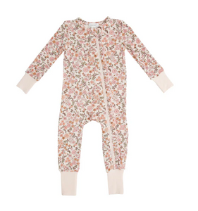 Angel Dear - Vintage Calico Floral Bamboo Ruffle Romper