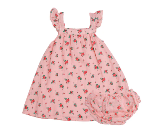 Angel Dear - MUSLIN SUNDRESS & BLOOMER Mini Rose