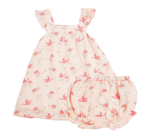 Angel Dear - MUSLIN SUNDRESS & BLOOMER Flamingo