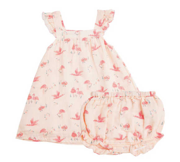 Angel Dear - MUSLIN SUNDRESS & BLOOMER Flamingo