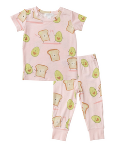 Angel Dear - SS Bamboo Set Avocado Toast Pink