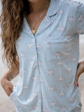 Bambi & Birdie - Ladies Button up Cropped Set CRAB