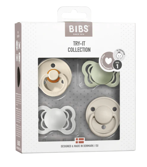 BIBS: Try-It Pacifier Collection Mix - Ivory/ Sage / Haze / Vanilla